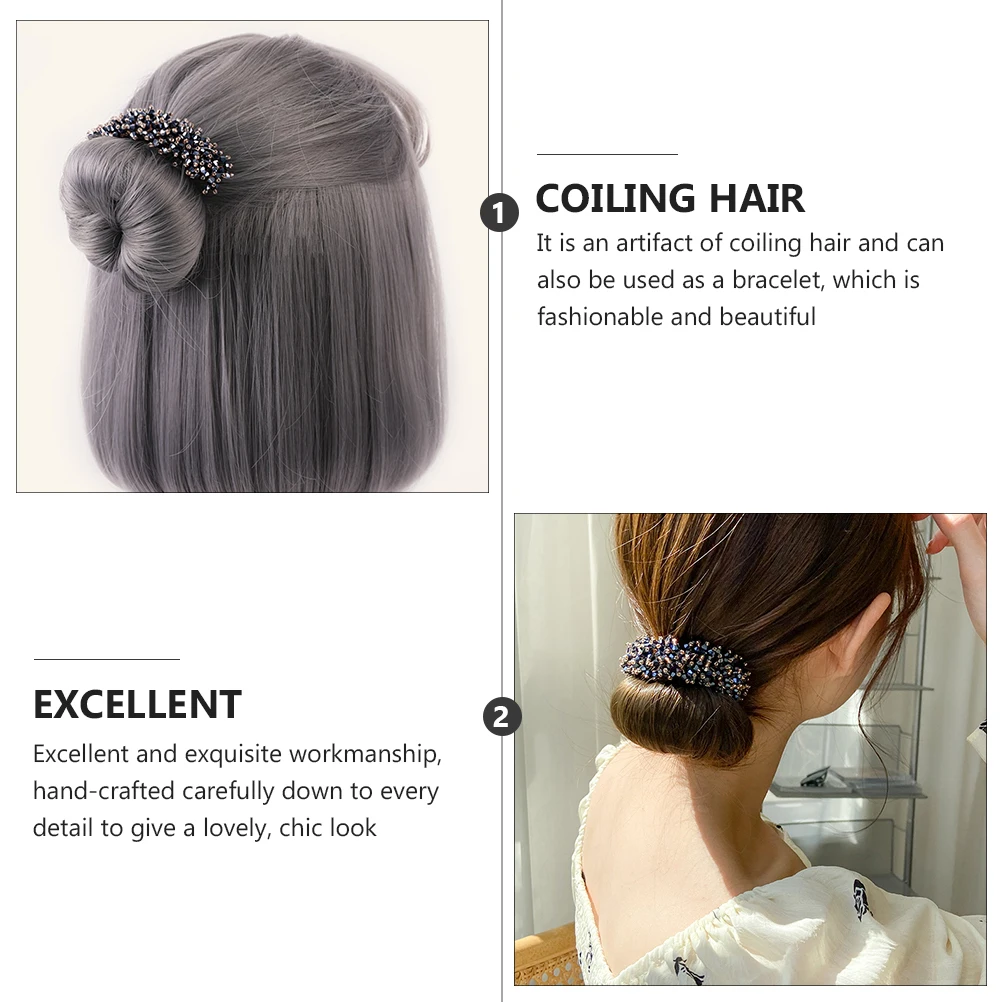 

Crystal Maker Lightweight Elegant Headdress For Party Banquet Birthday Christmas Hair Accessory Donuts Bun Maker Women Hairstyle