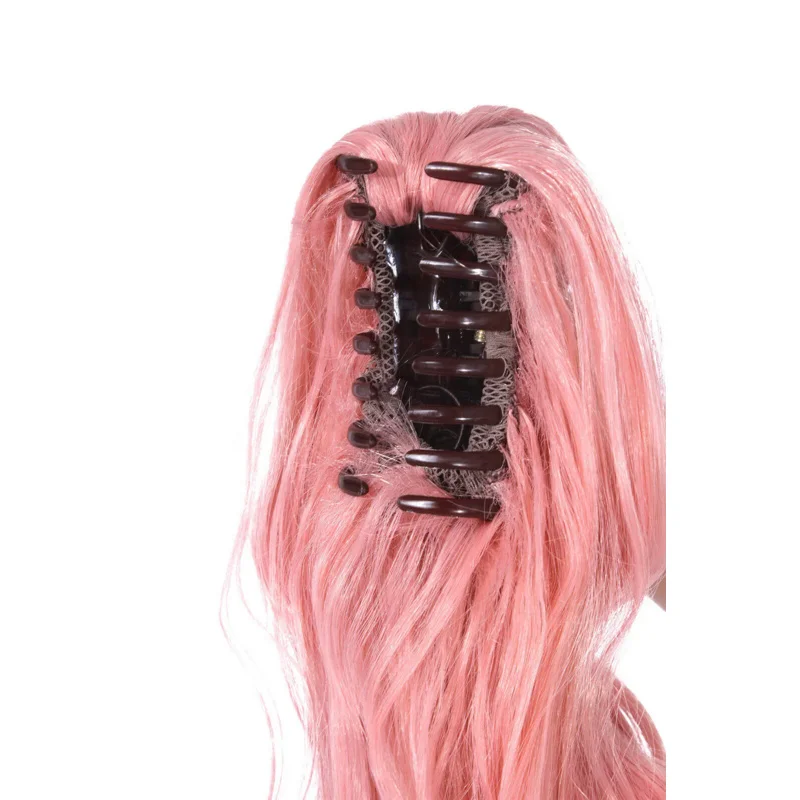 Danganronpa Junko Enoshima cosplay wigs long pink curly hair woman ponytail wig