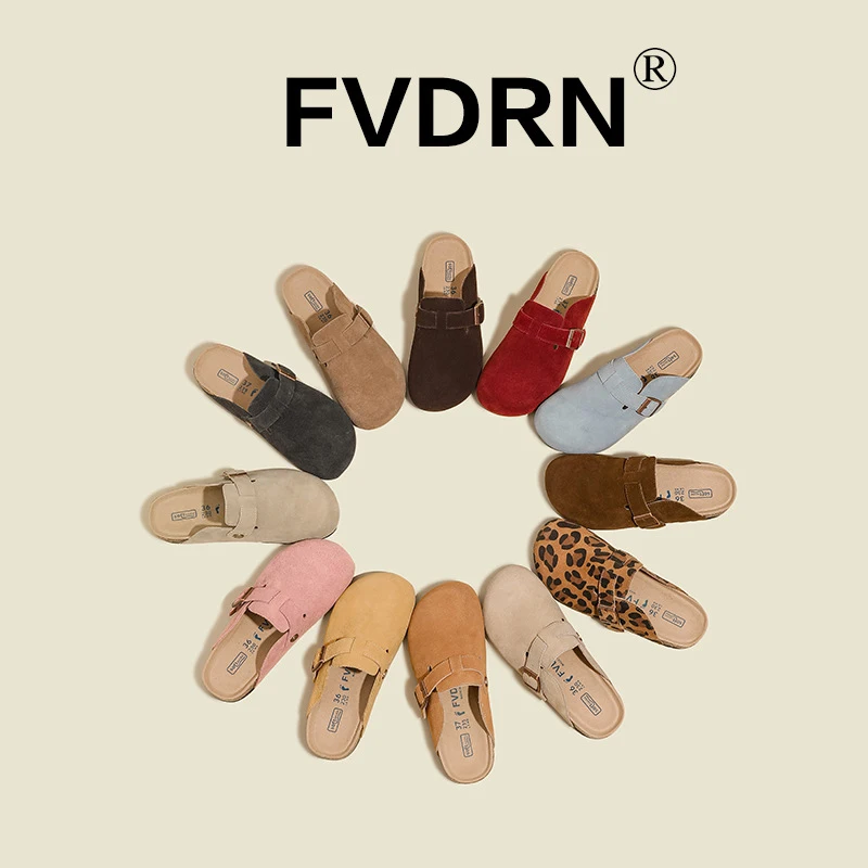 

Cork Suede Mules Slippers For Women Fashion Men Clogs Shoes Birkenshoes Cork Antislip Outdoor Slippers With Arch Support 34-44