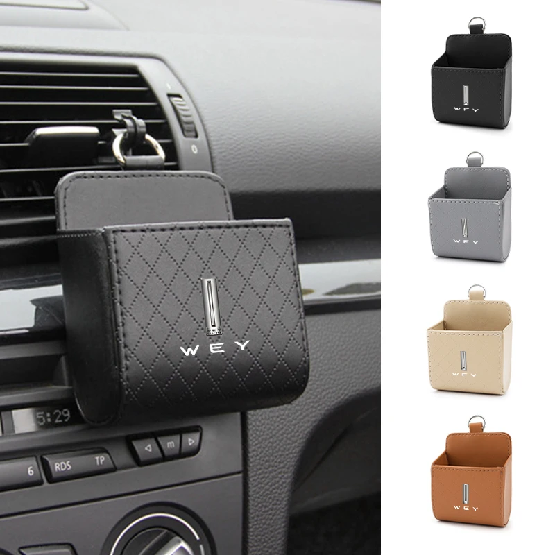 

Leather Car Diamond Pattern Storage Box Air Vent Key Organizer Box For Wey GREAT WALL HAVAL H6 H9 M6 F7 F7X POER