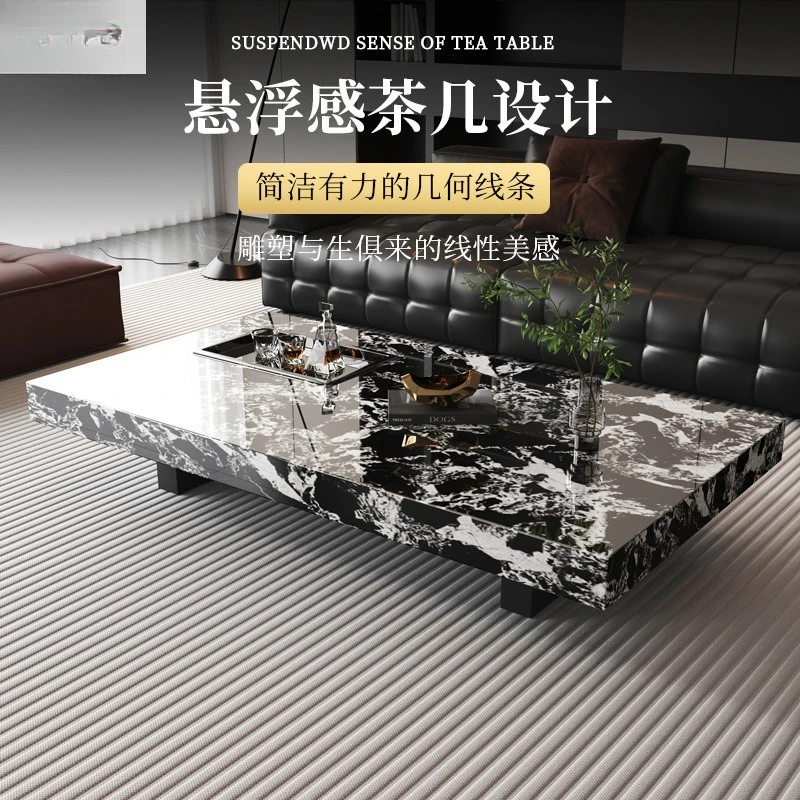Minimalist 2026 rock slab premium coffee table modern rectangular modern simple living room household small apartment