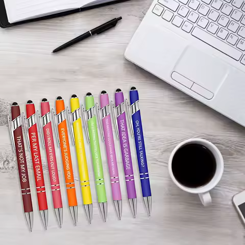 Ballpoint Pen Set Metal Aesthetic Stationery Business Signature Funny Office Pens Office Supplies Christmas Birthday Gift