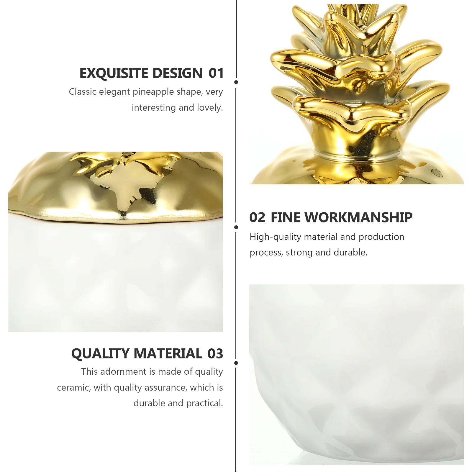 

1Pcs Elegant Ceramic Pineapple Adornment Lid Jewelry Storage Jar Home Office Decor Lovely Desktop Decoration Jewelry Storage Jar