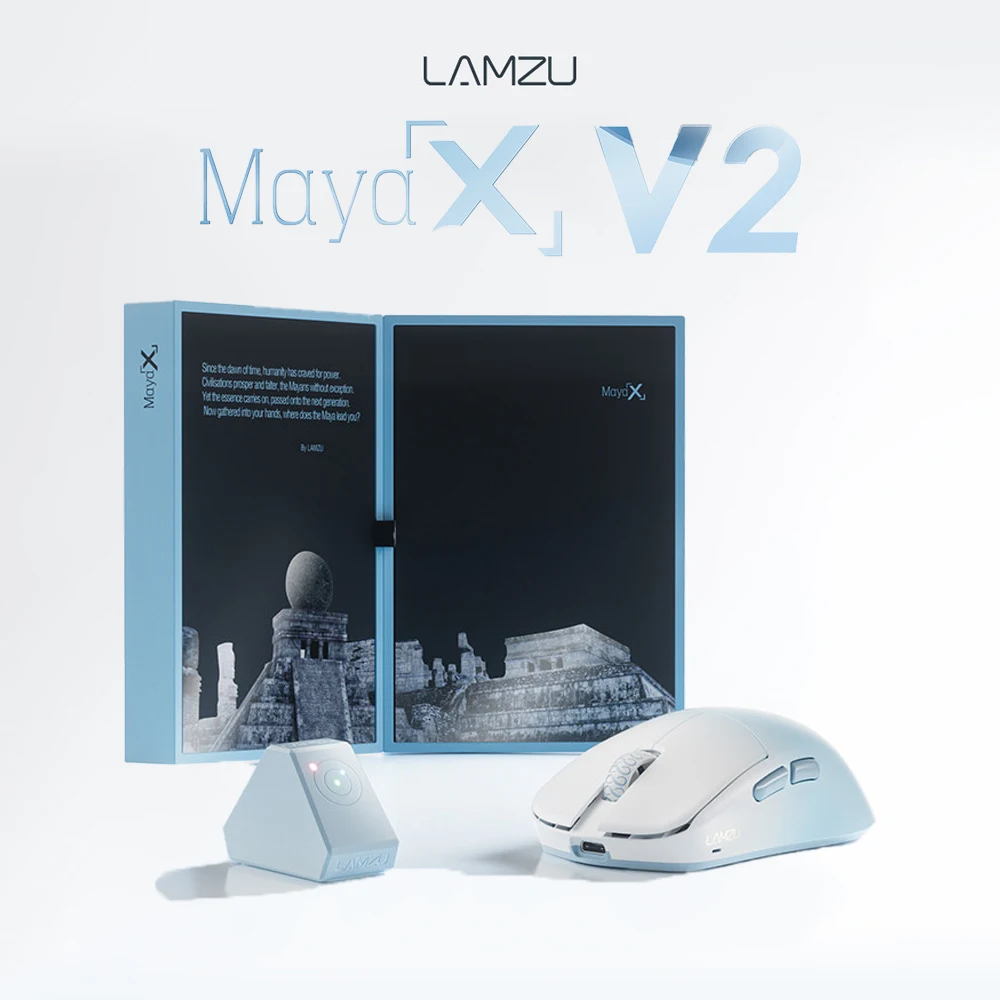 LAMZU Maya X V2 Ergonomic Wireless Gaming Mouse Skin-Friendly Coating PAW NEXT 8K Polling Rate 47g Optical Switch Gamer Gift