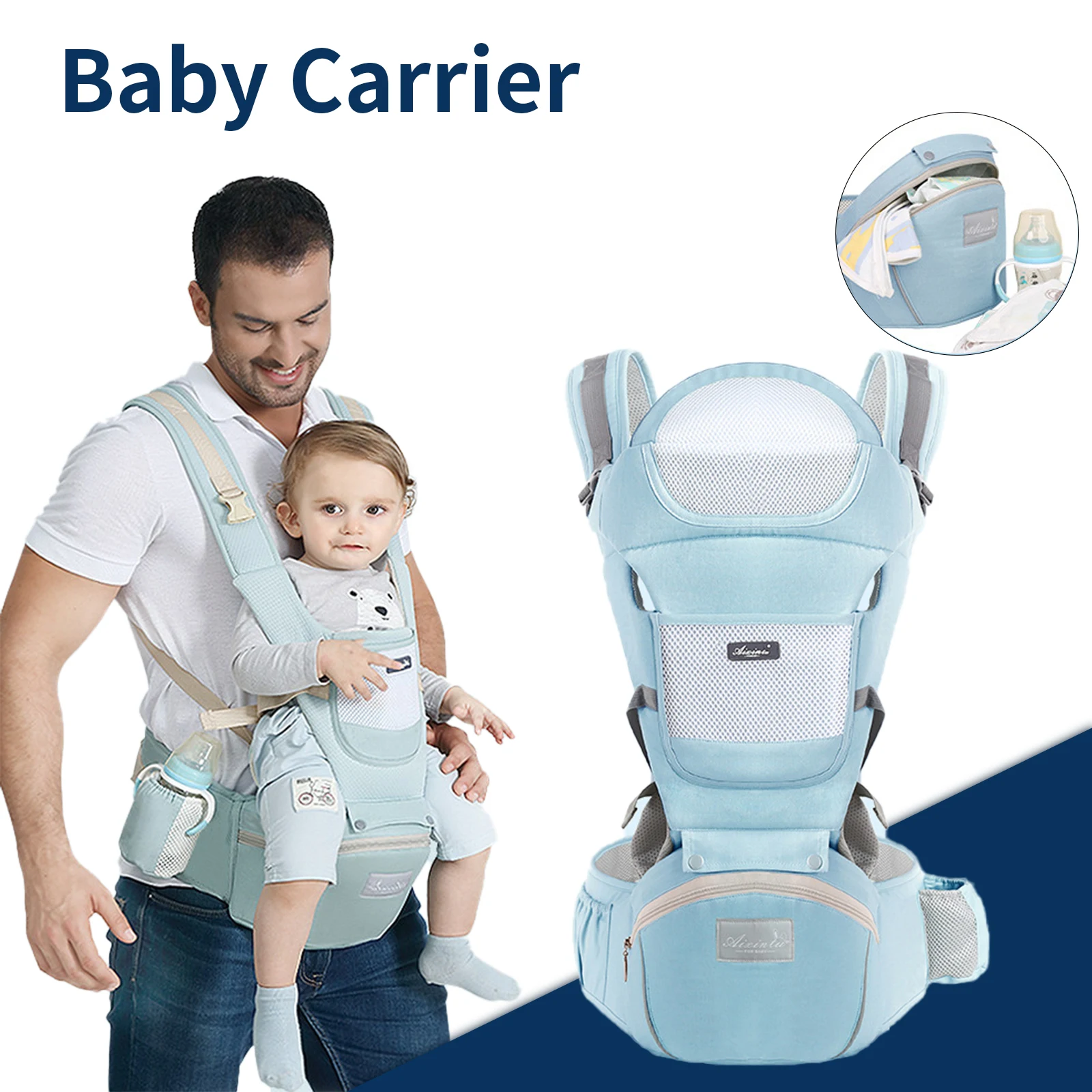 Baby Carrier Newborn Ergonomic Backpack Infant Baby Hipseat Carrier Front Facing Ergonomic Kangaroo Baby Wrap Sling Travel