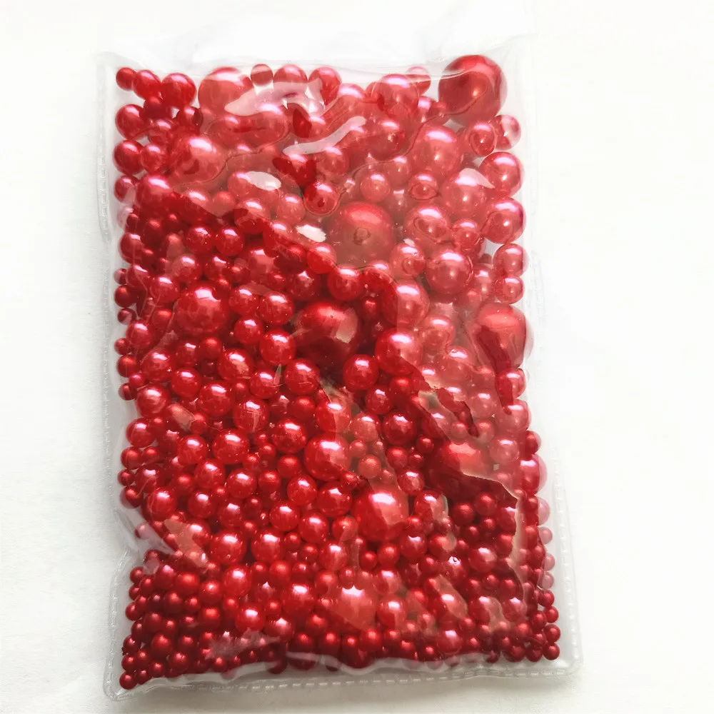 Perles rondes en plastique, 1000 pièces, mélange de tailles 3-12mm, blanc pur/ivoire, sans trous, pour la couture et la fabrication de bijoux