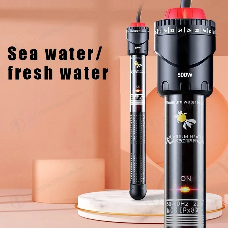 

50W/500W Adjustable Water Heating Rod Aquarium Submersible Heater Fish Tank Quartz Explosion-proof Constant Temperature Control