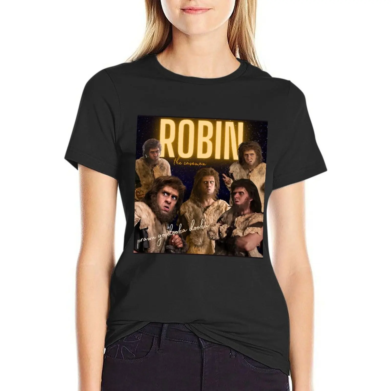 Robin the Caveman - BBC Ghosts T-Shirt anime customizeds black t shirts for Women