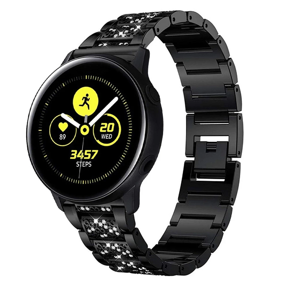 Braccialetto da 20mm 22mm per Samsung Galaxy Watch 6/5/4/Classic/Active 2 42mm 46mm 40mm 44mm cinturino in metallo con diamanti per huawei gt 2-2e-3