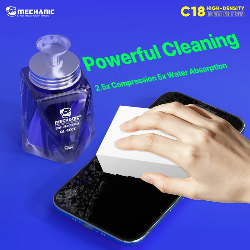 Mechanic C18 High-Density Absorption Cleaning Sponge Dust-free Wiper Welding Flux Cleaning Tool for Phone Repair Dust Removal