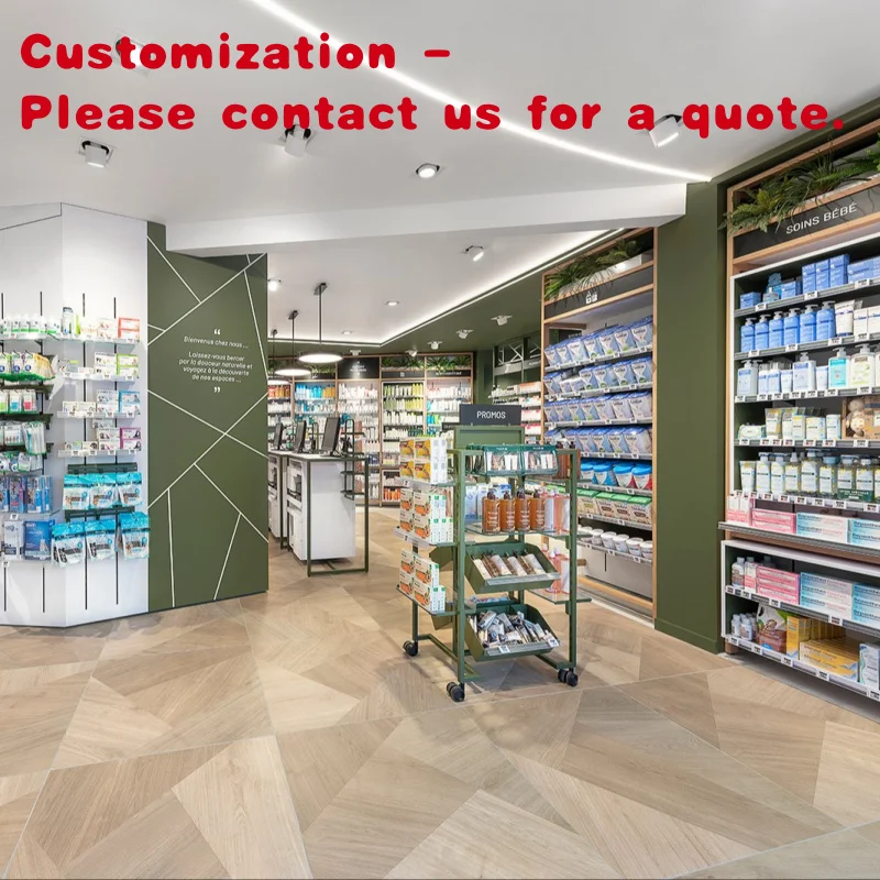 

custom.Customized Modern Pharmacy Interior Decoration Furniture Factory Price Pharmacy Display Shelves Cabinet Glass C