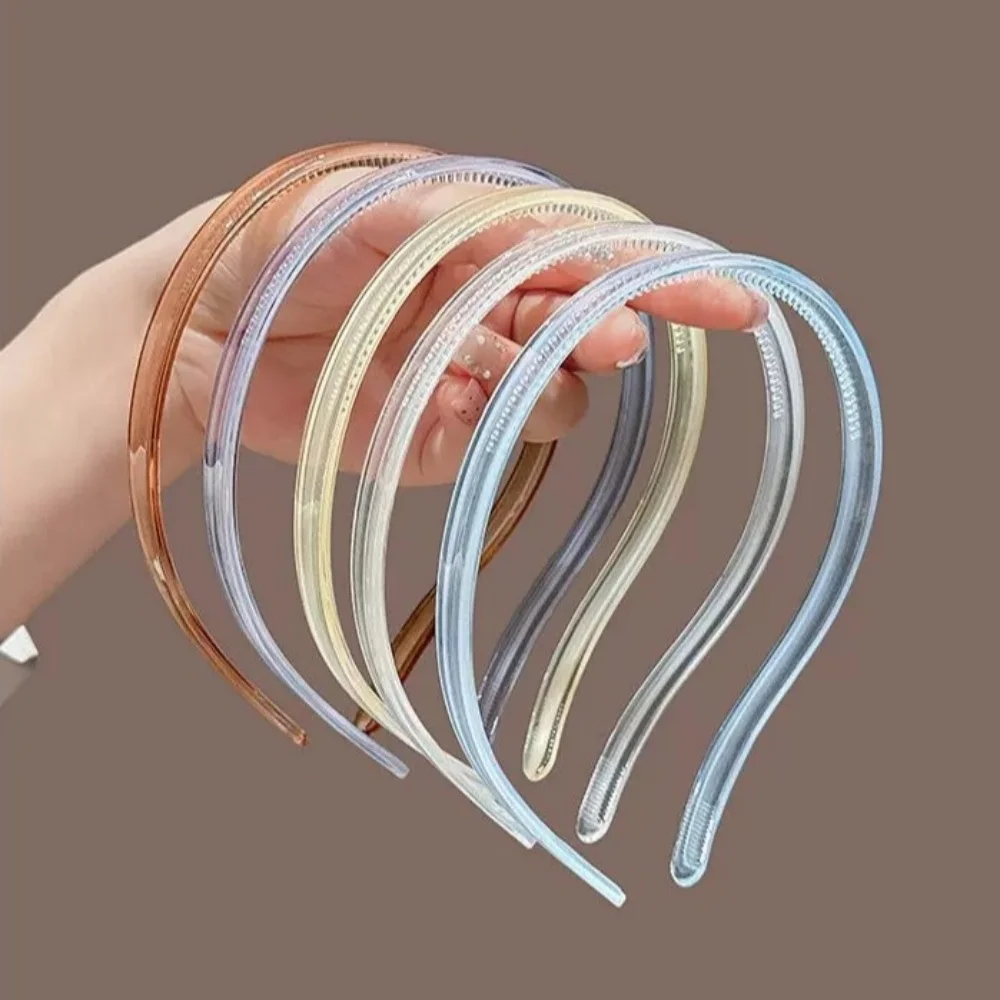 3 bandeaux antidérapants transparents de couleur aléatoire, style minimaliste, pour les coiffures quotidiennes, le maquillage et le lavage du visage