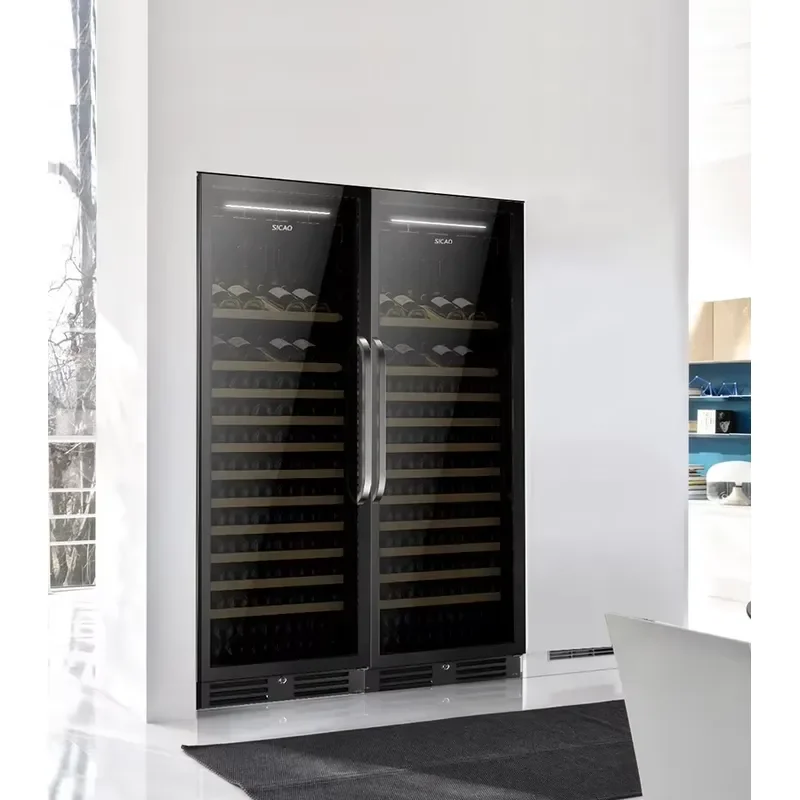 300 Bottle Wine Fridge Dual Zone Compressor Commercial Beverage Cooler Double Door Large Capacity Wine Cellar Cabinet for Bar view 6