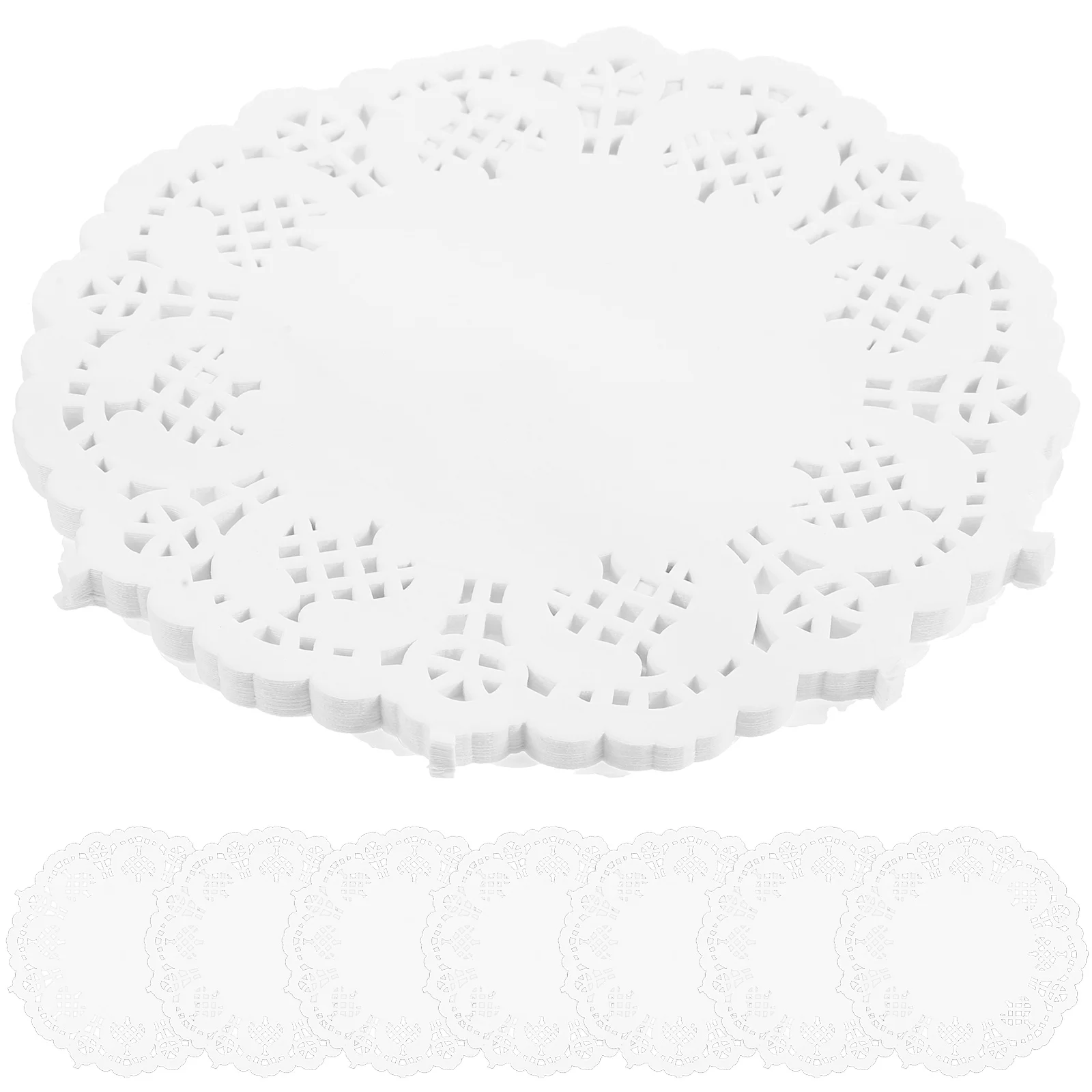 

100pcs Cake Paper Doilies Set 6 5 Inch Diameter Lace Greaseproof Food Pad Dessert Placemats Round Oil Absorbing Kitchen Barware