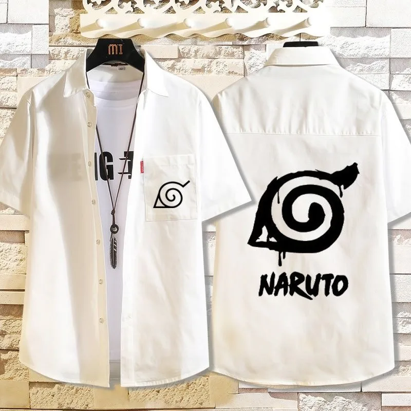 

Naruto anime personality cute Uchiha Sasuke Itachi Naruto short-sleeved shirt creative loose plus size summer thin couple shirt