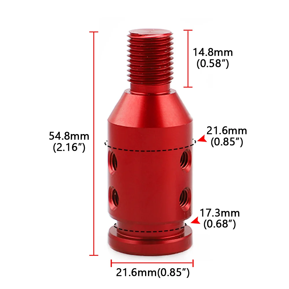 Uniwersalny adapter gałki zmiany biegów M12x1.25 M10x1.5 Gwintowane aluminiowe pokrętło zmiany biegów do ręcznych dźwigni zmiany biegów BMW Honda Toyota — zdjęcie 5