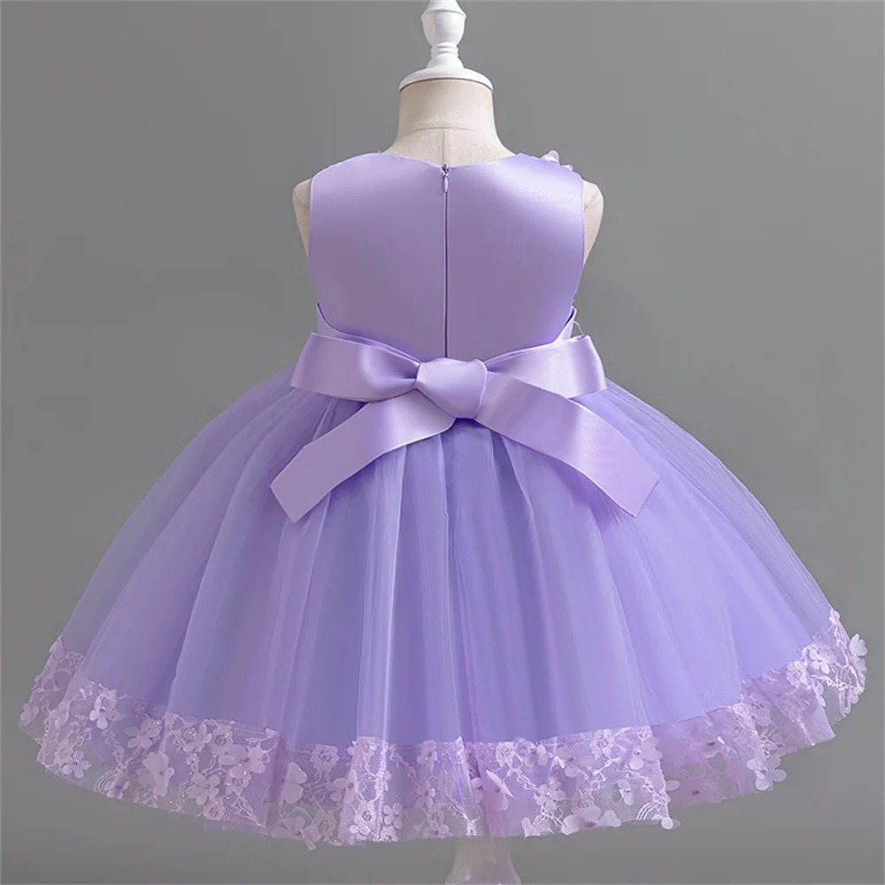 Flower Wedding Party Princess Dresses For Girls 2-10 Years Kids Birthday Tutu Ball Gown Children First Communion Casual Dresses