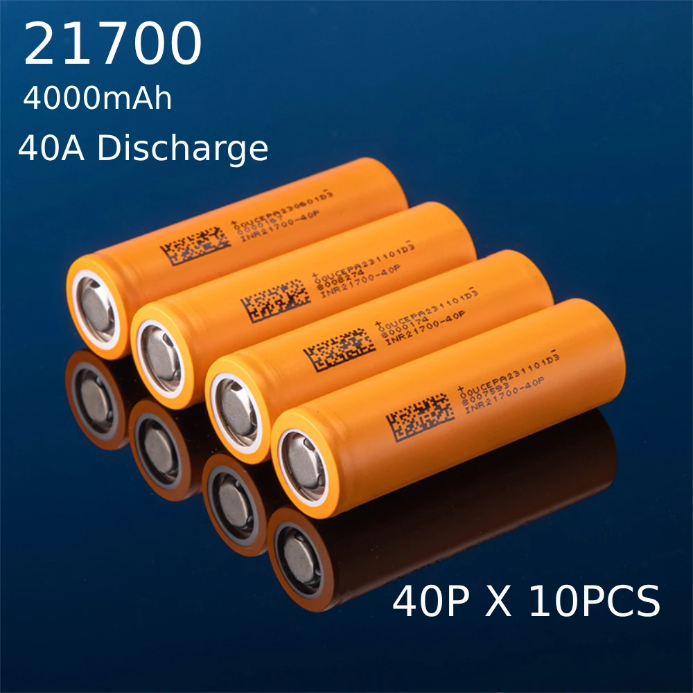 

21700 Lithium Battery 4000mAh 3.7V 10C Discharge INR21700 40P For 48V Battery Pack Energy Storage Solar Panel Electric Vehicle