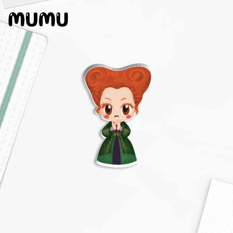 2024 New Hocus Pocus Lapel Pin Sanderson Sisters Acrylic Brooches Handmade Epoxy Jewelry Shirt Bag Badge