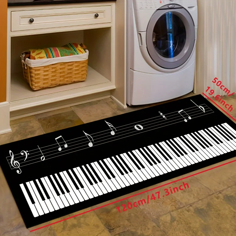 VIKAMA Piano Key Rug: Non-Slip, Stain-Resistant Entryway, Foyer, Laundry Room, Hallway, and Corridor Rug for Home Interior Decor