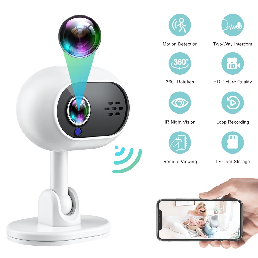 Kamera HD 1080P, alat pengintai keamanan deteksi gerakan penglihatan malam Wifi Monitor bayi Camcorder IP kamera Audio perekam Video baru