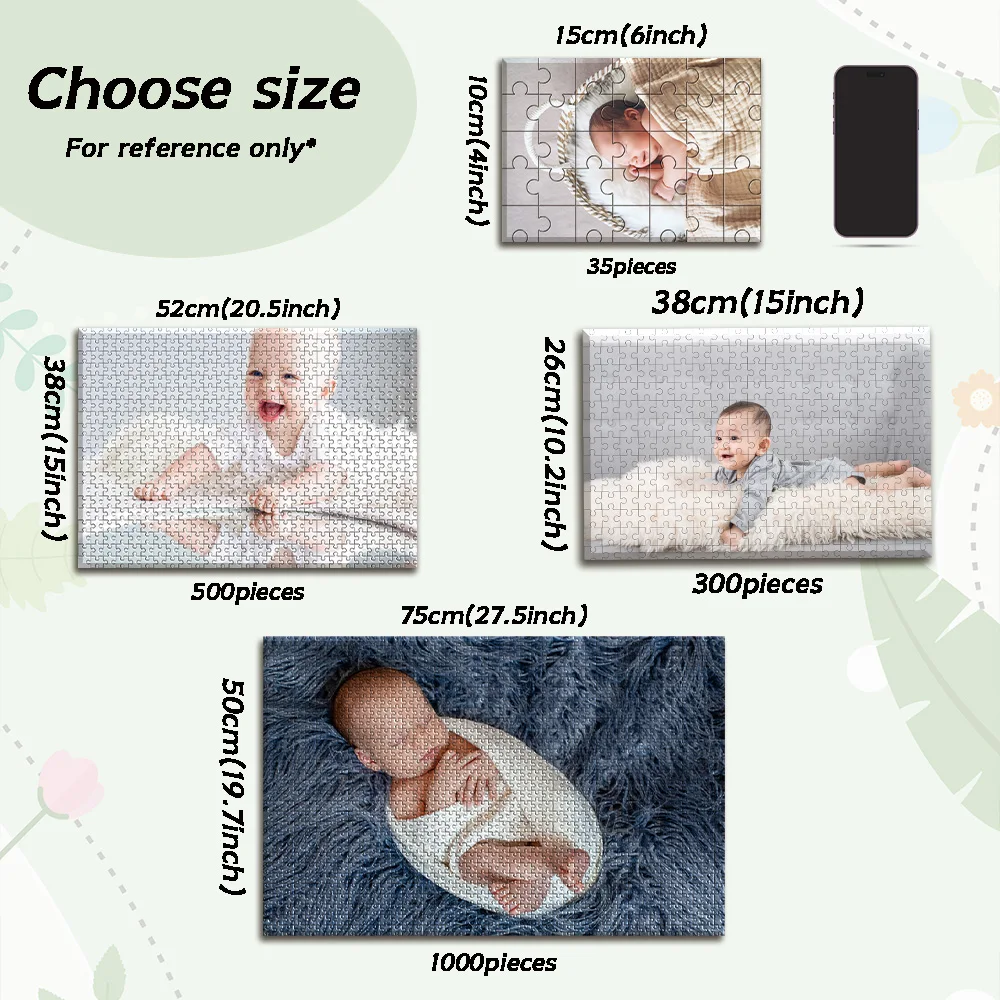 35/150/300/500/1000pcs cool baby Custom Photo Jigsaw puzzle Mosaic Personalised Decompression Puzzles Friend Gift