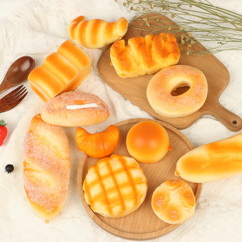 1Pc Simulation PU Bread Toast Donuts Slow Rising Squeeze Stress Relief Toys