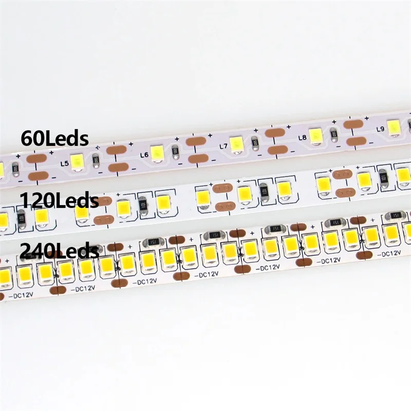 LED 5V 12V 24V Led Strip Light PC SMD 2835 120led/M 240led/M White Ledstrip Waterproof Luces LED Strip Tape Light Strip Flexible