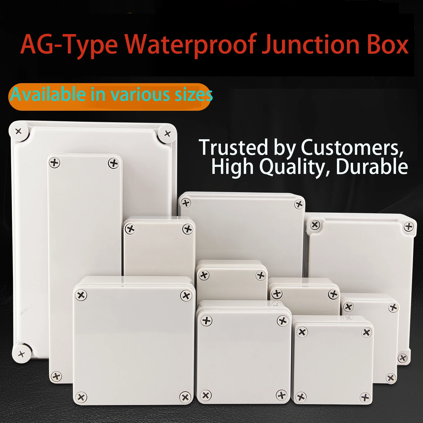 Outdoor IP66 Waterproof ABS Plastic Enclosure Box for Electric Instrument Projects Power Junction Distribution
