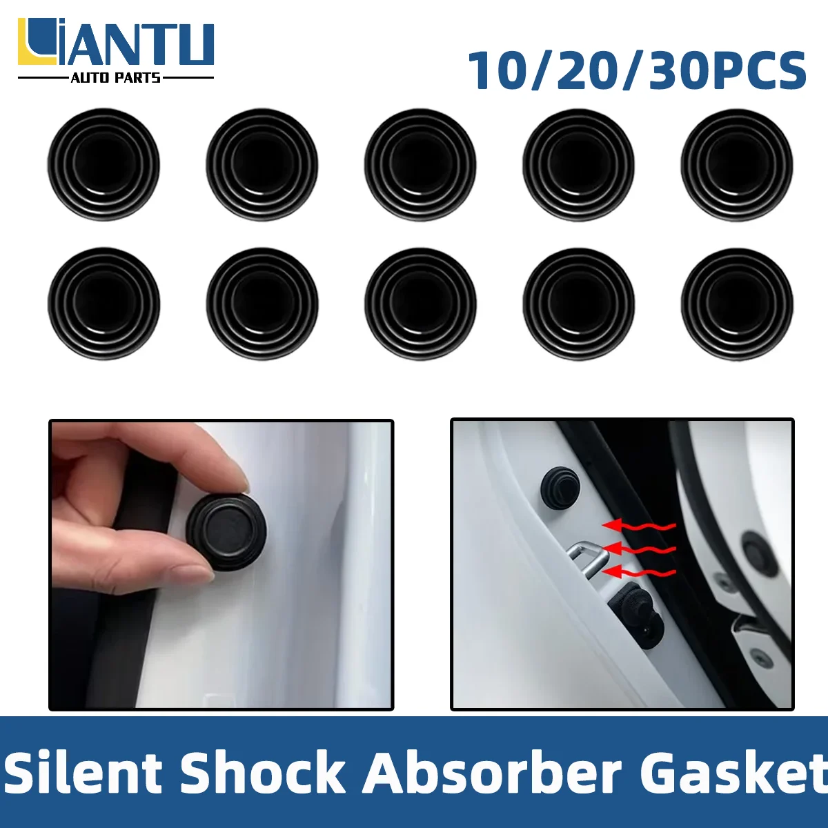 

10/20/30pcs Car Door Shock Pad Black Circular Silicone Shock Pad Universal Shock Pad Car Door Panel Shock Pad