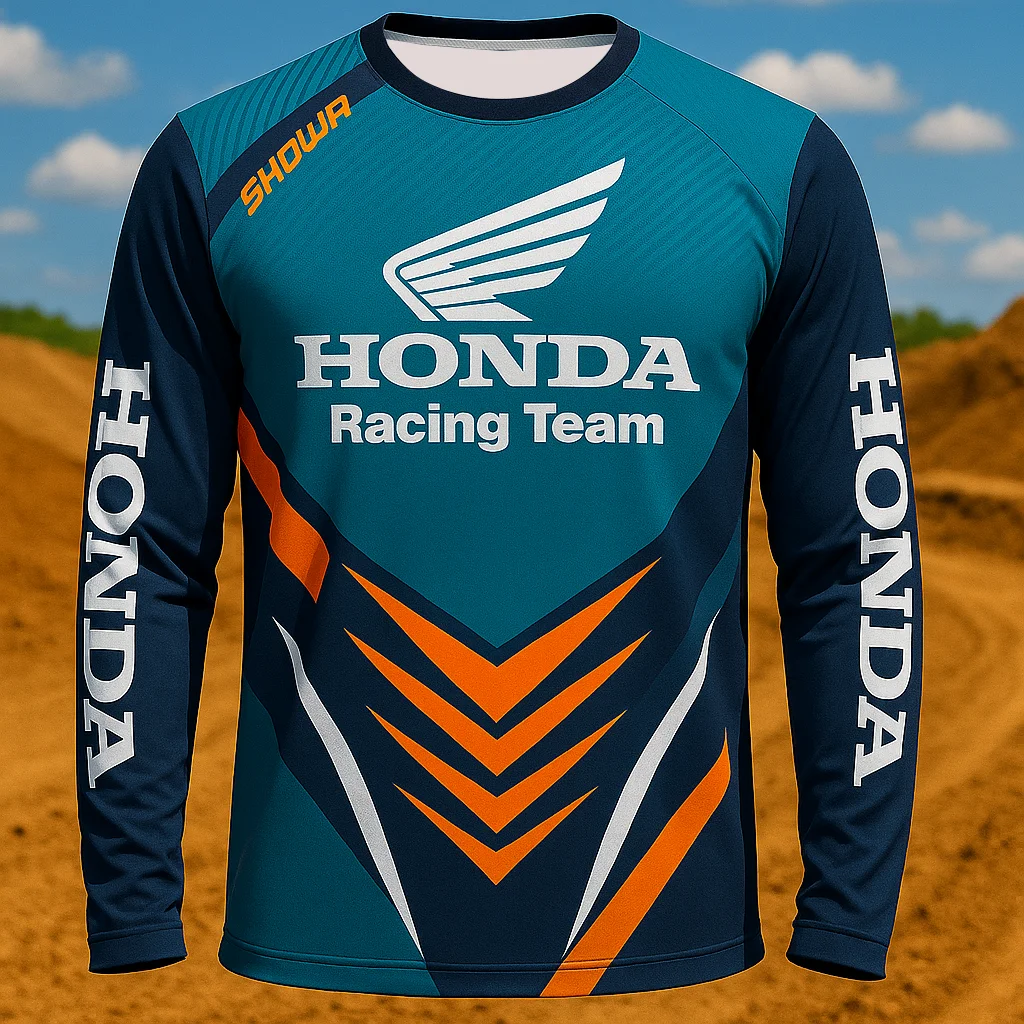 

Men’s Quick Dry Honda Motorcycle Jersey, Long Sleeve Breathable Riding Shirt, Ideal Gear for Dirt Bike and Mountain Racing