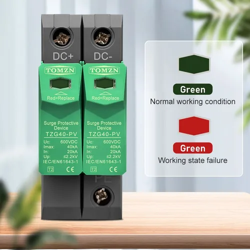 Imagen 2 del producto TOMZN SPD DC 500V 600V 800V 1000V 20KA ~ 40KA Protector contra sobretensiones doméstico Dispositivo protector descargador de bajo voltaje