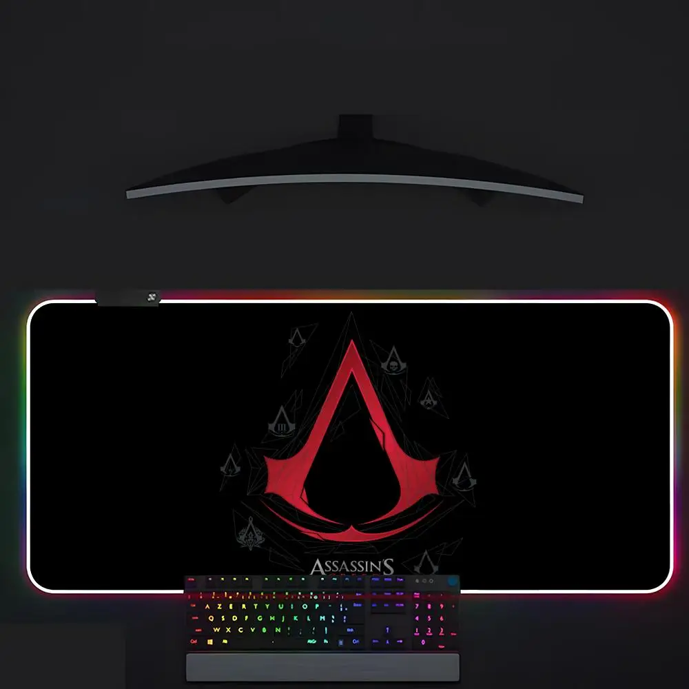 لوحة ماوس ألعاب الكمبيوتر Assassin S Creed لوحة ماوس Led للتلألؤ طاولة ألعاب Rgb Deskmat لوحة مفاتيح لوحة ماوس للكمبيوتر #5