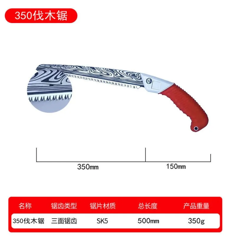 Practical and Durable Hand Saw for Woodworking,Tree Trimming, Garden and Outdoor Use with 270mm/350mm/460mm Length Options