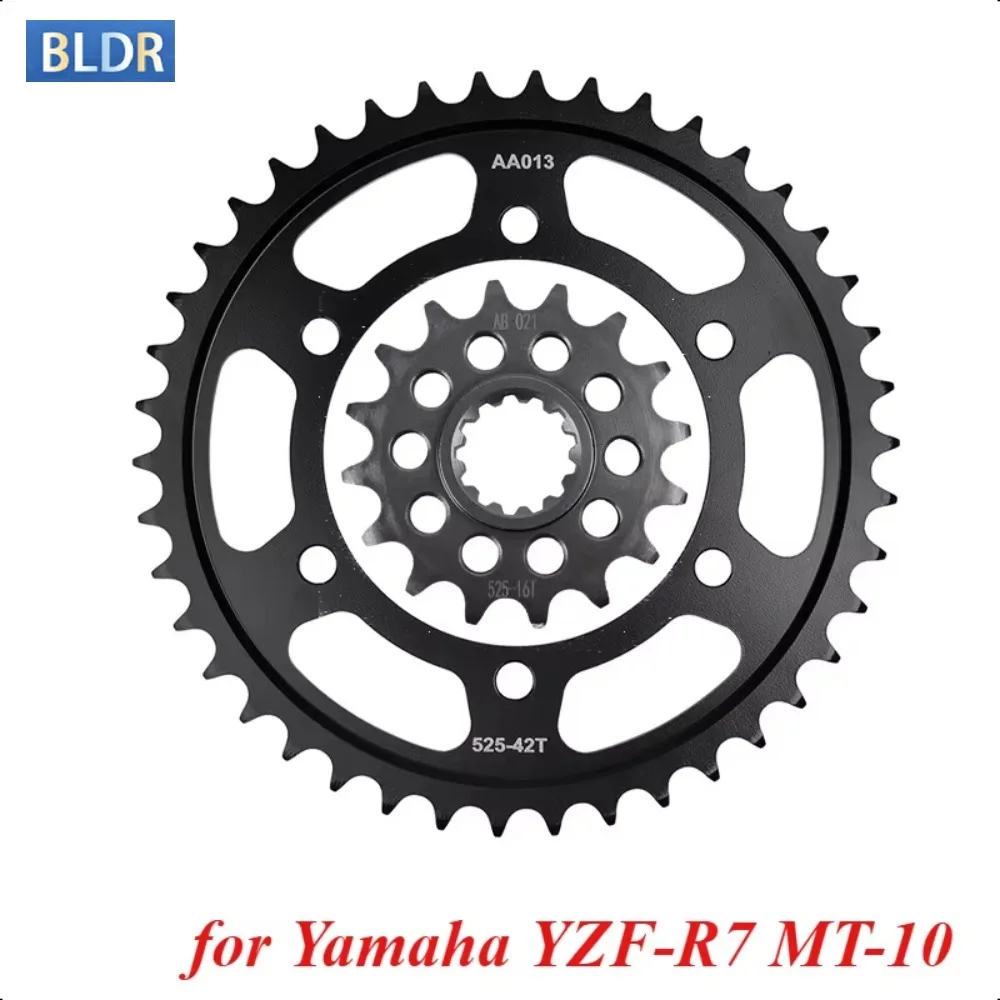 525 16T 42T Motorcycle Front Rear Sprocket Gear Wheel Cam Kit for Yamaha YZF-R7 YZF690 2022-2024 MT-10 MTN1000 MT-10 SP