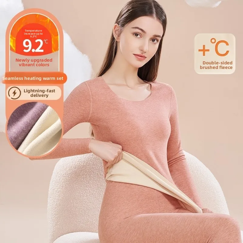 

Женский комплект термобелья Thiened Fce, теплая уютная одежда базового слоя, студенческая одежда больших размеров, осенне-зимняя одежда