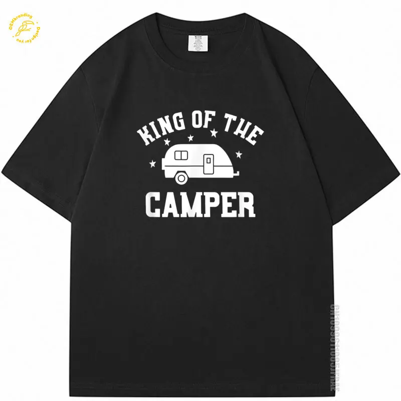 

King Of The Camper Забавная рубашка Rv Campers Футболка большого размера 2025 Горячая футболка Мужская одежда Футболки Мужская уличная одежда с коротким рукавом