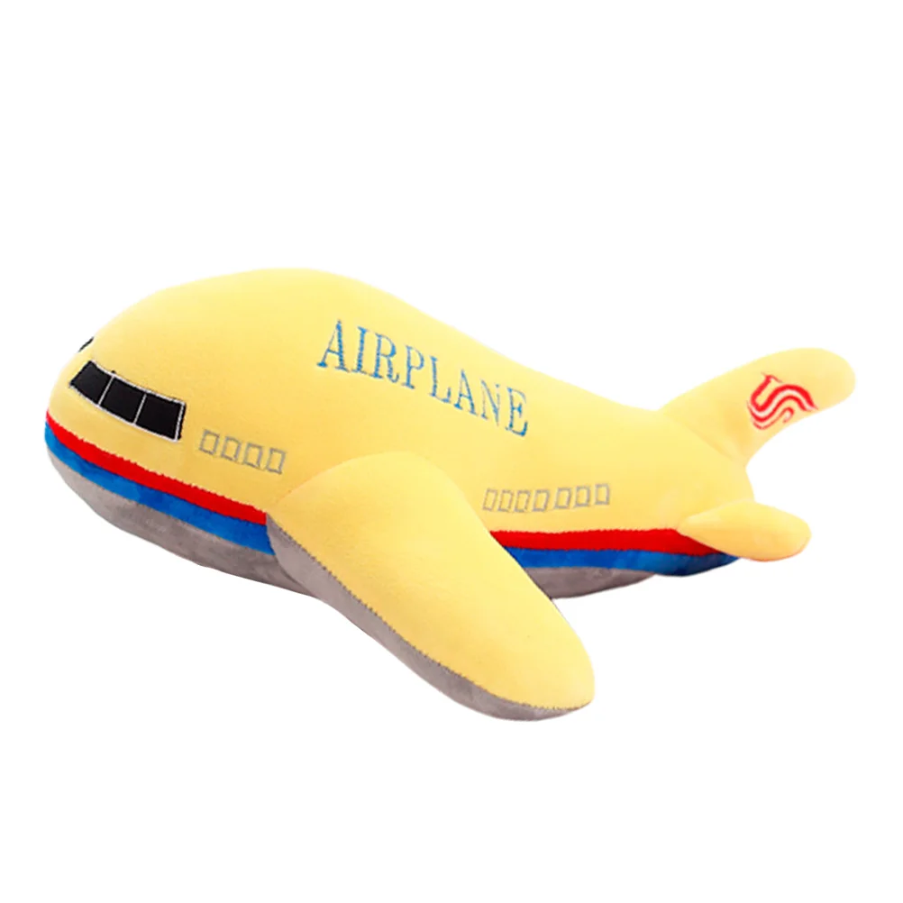 40cm Cartoon Airplane Shaped Plush Toy Throw Pillow Adorable Toy Kids Plush Yellow Stuffed Toy