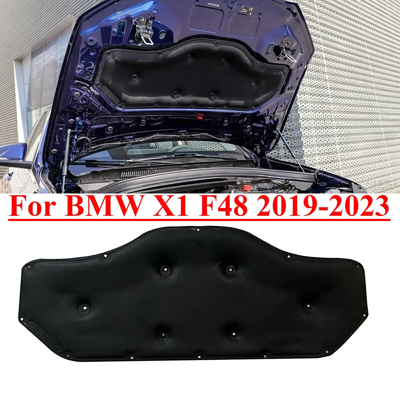 For BMW X1 F48 2019-2023 Car Front Hood Engine Insulation Pad Soundproof Cotton