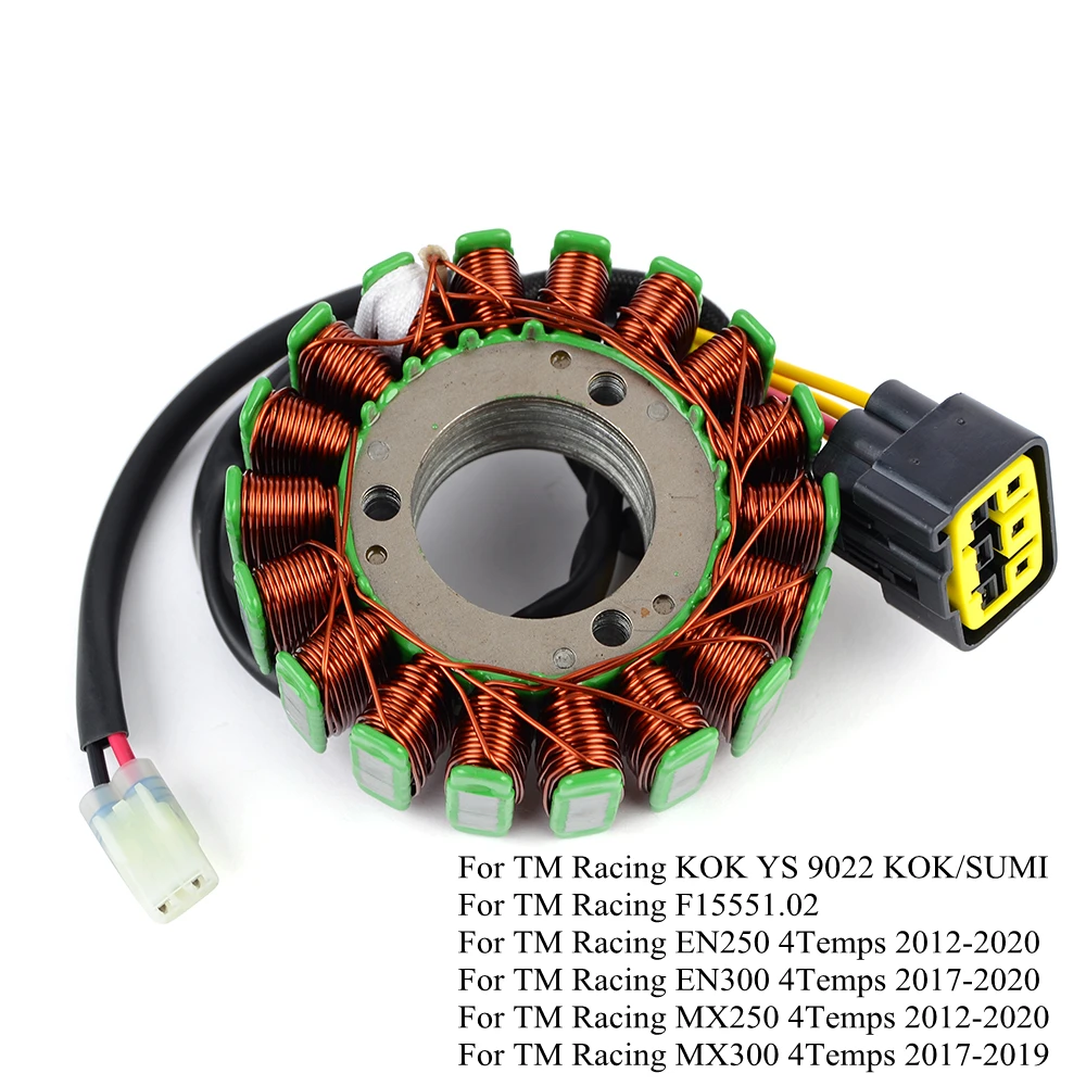 Motorcycle Stator Coil Fit for TM Racing EN250 EN300 MX250 MX300 4Temps KOK YS 9022 KOK/SUMI F15551.02 EN MX 250 300