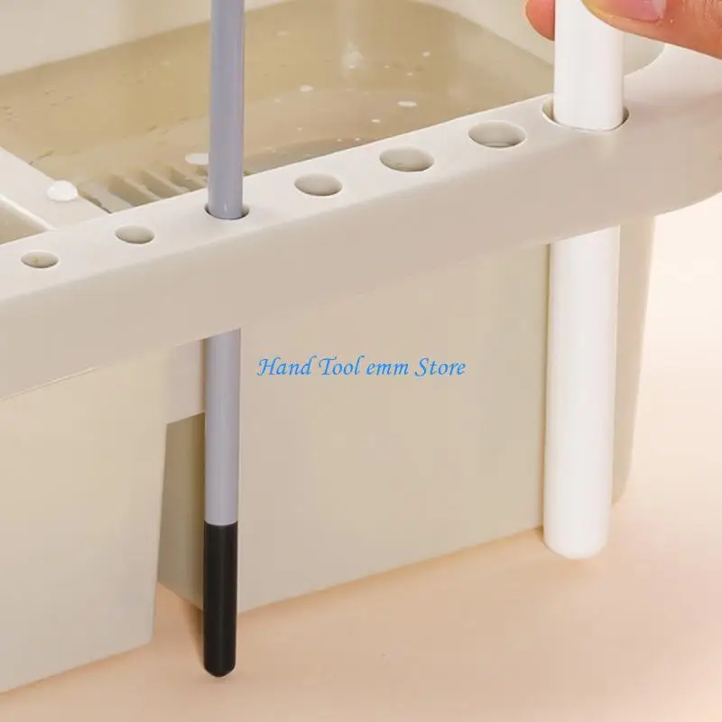 H37F Portable Artist Brush Cleaner 16 Hole Multi-Function Brush Washer with Palette