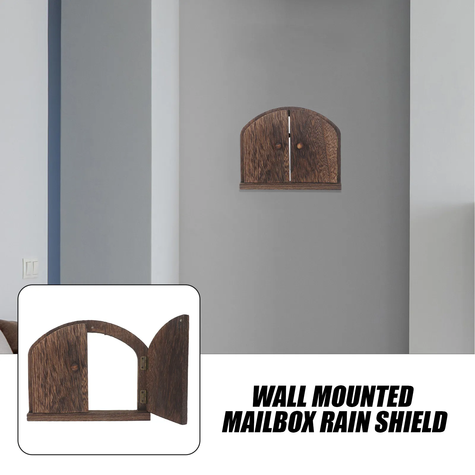 

Wooden Double Outlet Cover Plate Fairy Door Shape No Drilling Protects Children Pets 8.8x7.3 Rustic Electrical Outlet Cover
