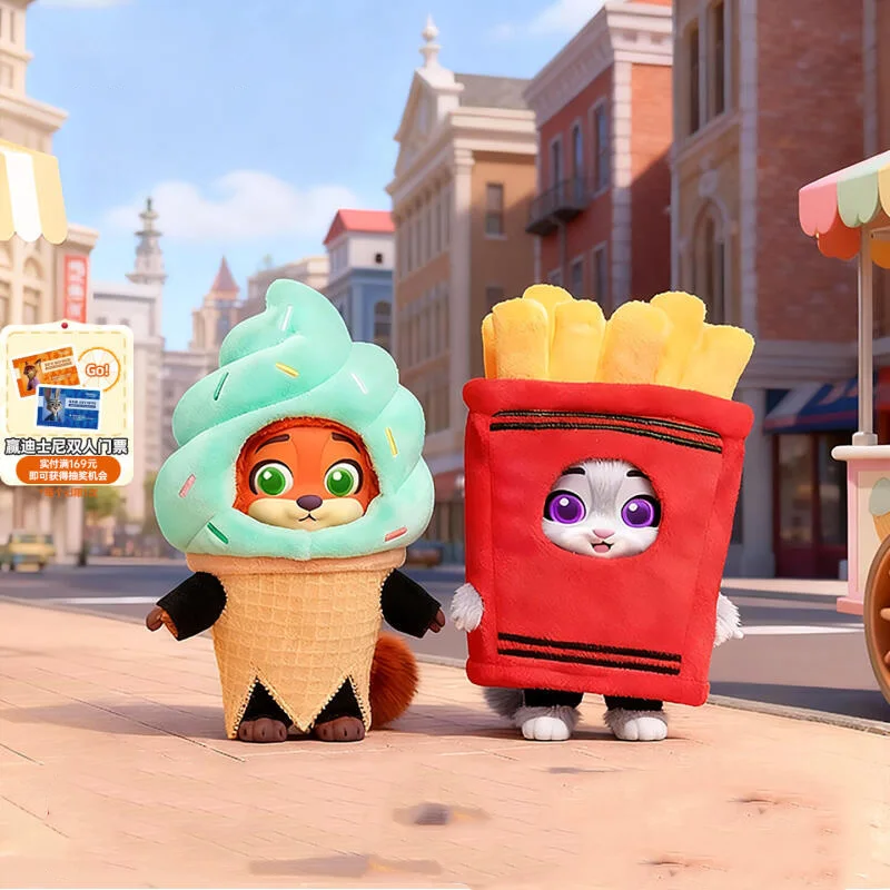 Nick Judy boîte aveugle Kawaii dessin animé fou Animal ville 2 déguisements jouets à la mode ornements pour filles décorations de bureau