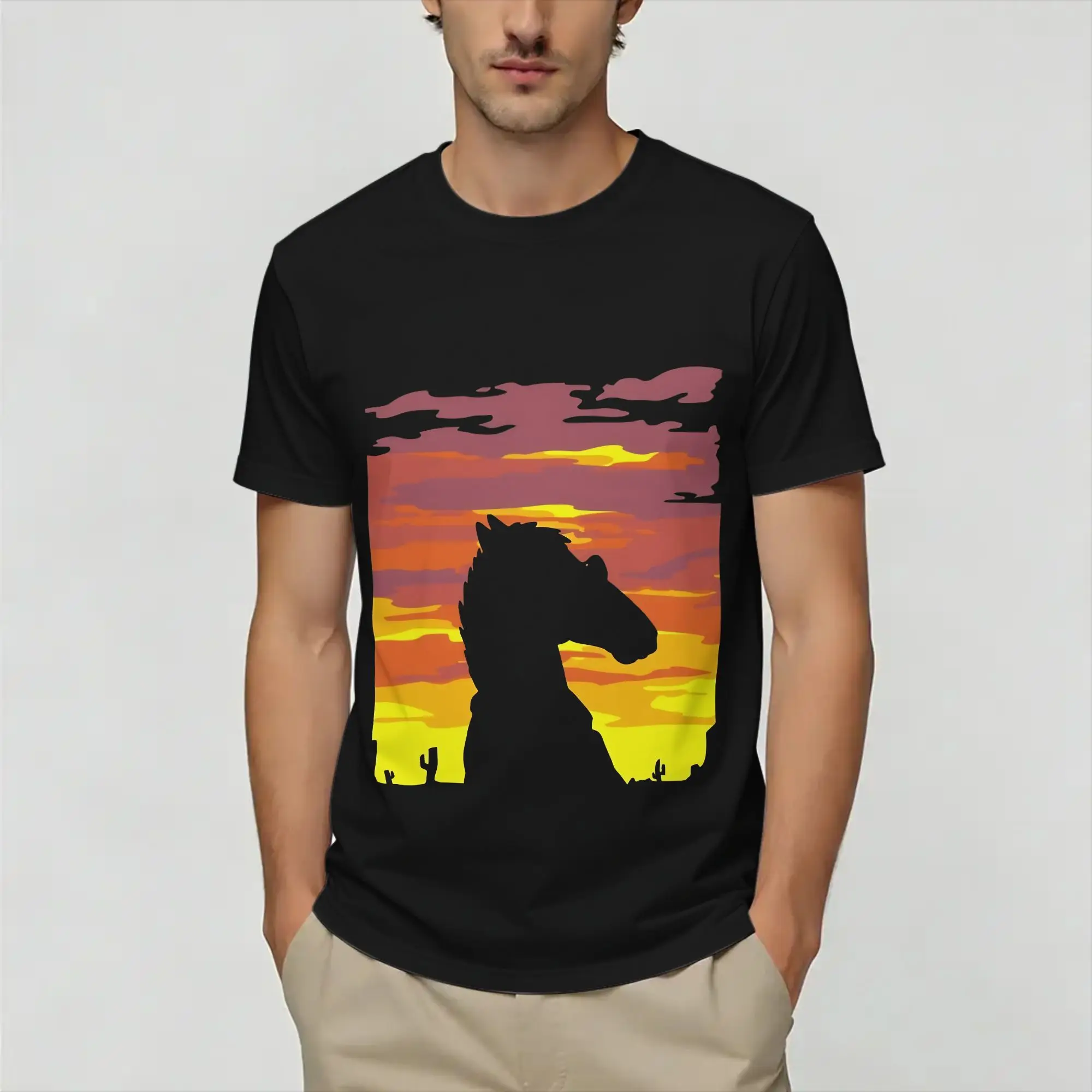 BoJacks Horsemans  Cotton T-Shirt For Man Summer  Vintage T-Shirts Crewneck Harajuku Tees Oversized Dropshipping Tops
