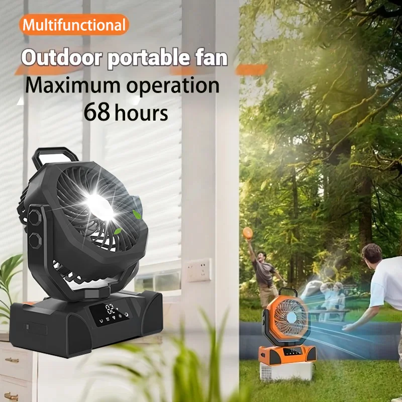 Desktop Fan Light Camping Fan Light Rechargeable Portable Circulator Wireless Ceiling Electric Fan With Power Bank LED Lighting view 4