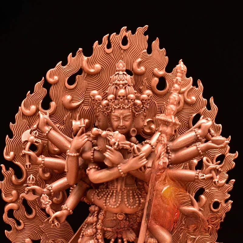 11cm Exquisite Red copper Carving Cakrasamvara Chakrasamvara Buddha statue Tibet buddhism Tantra sculpture