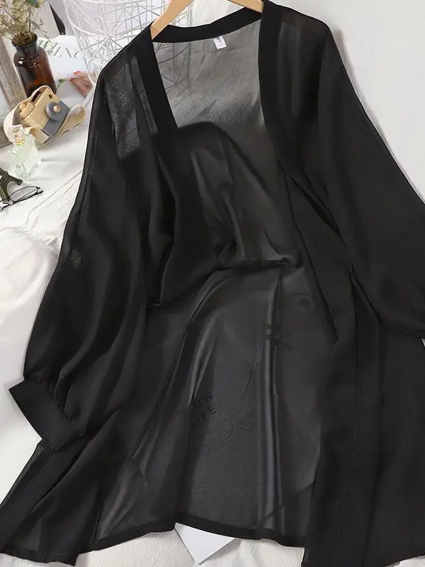 Csa de protección solar larga sin mangas para mujer, estilo coreano, cómoda, hoada, sencilla, de color puro, ropa de abr...