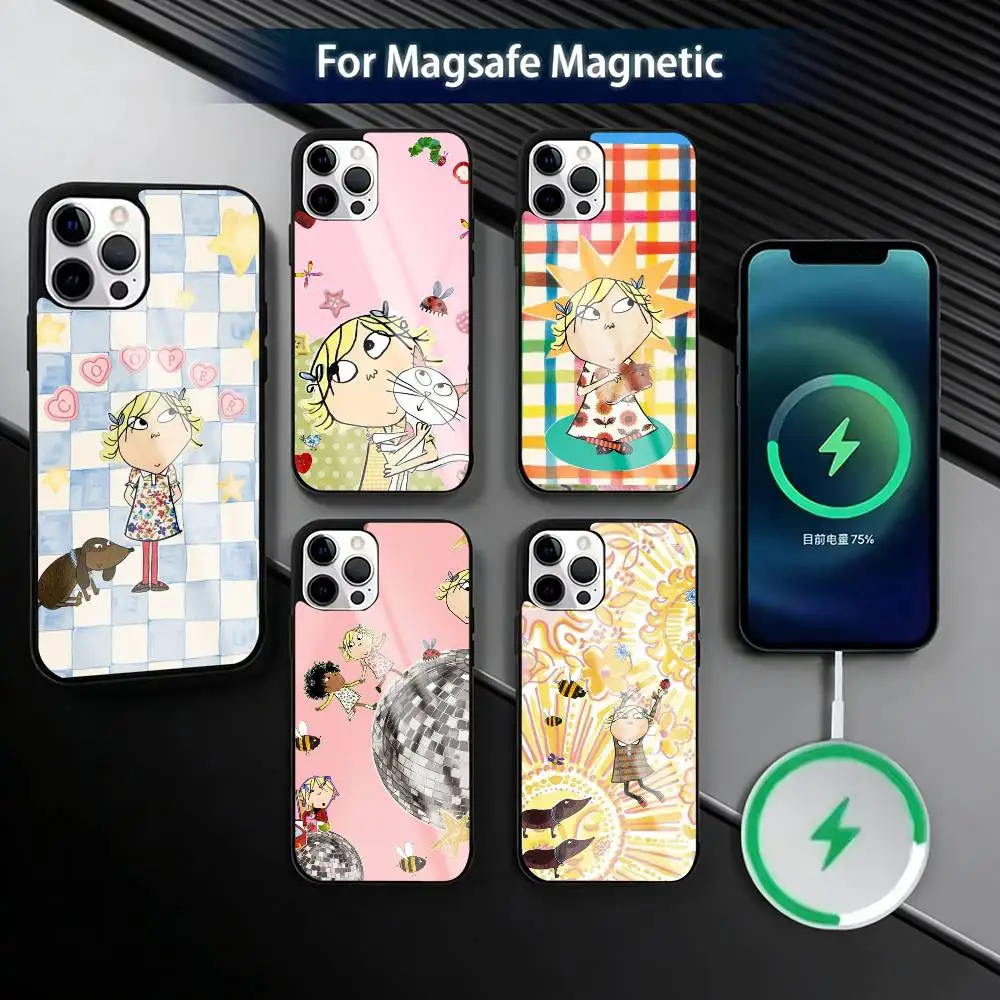 

Cartoon C-Charlie and L-Lola Phone Case For iPhone17,16,15,14,13,12,11 Plus,Pro Magnetic For Magsafe Wireless Charging