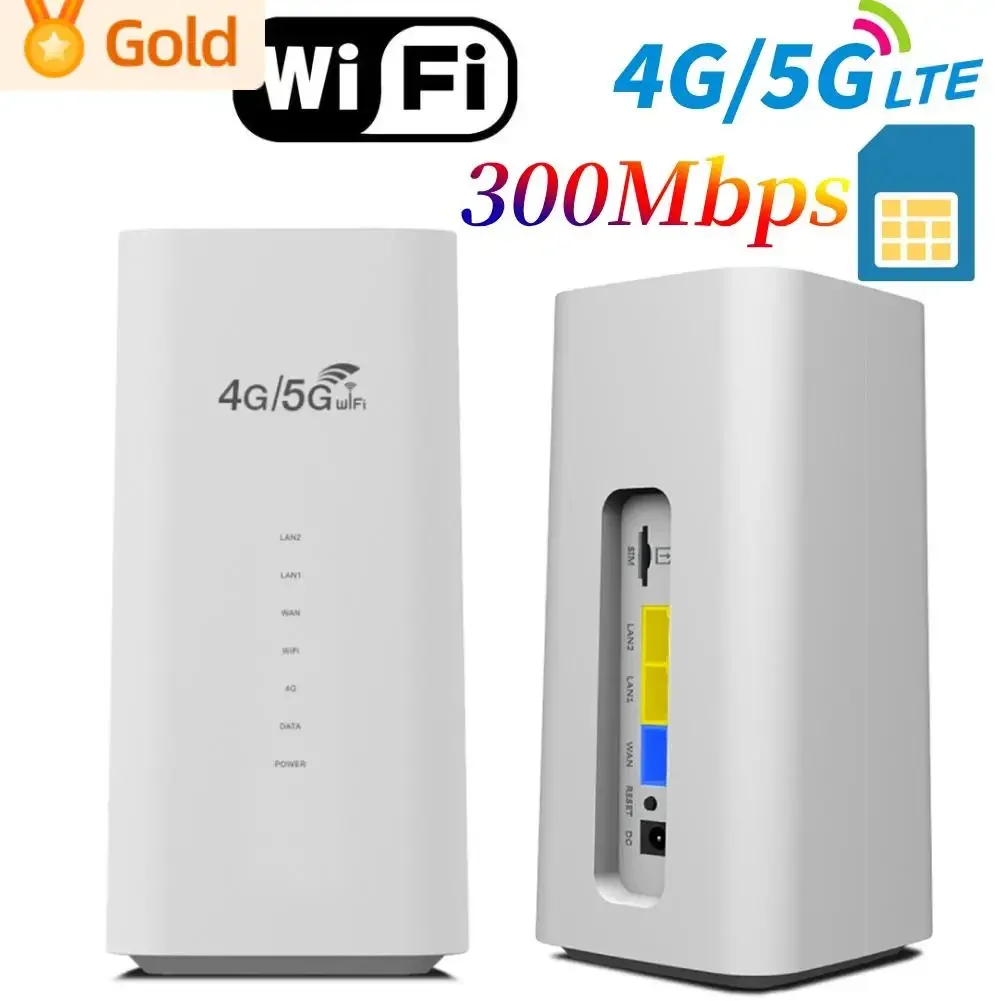 Wireless Router 300Mbps CPE 4G WiFi Router 3 RJ45 with SIM Card Slot Wide Coverage Internal Antenna for Indoor Outdoor