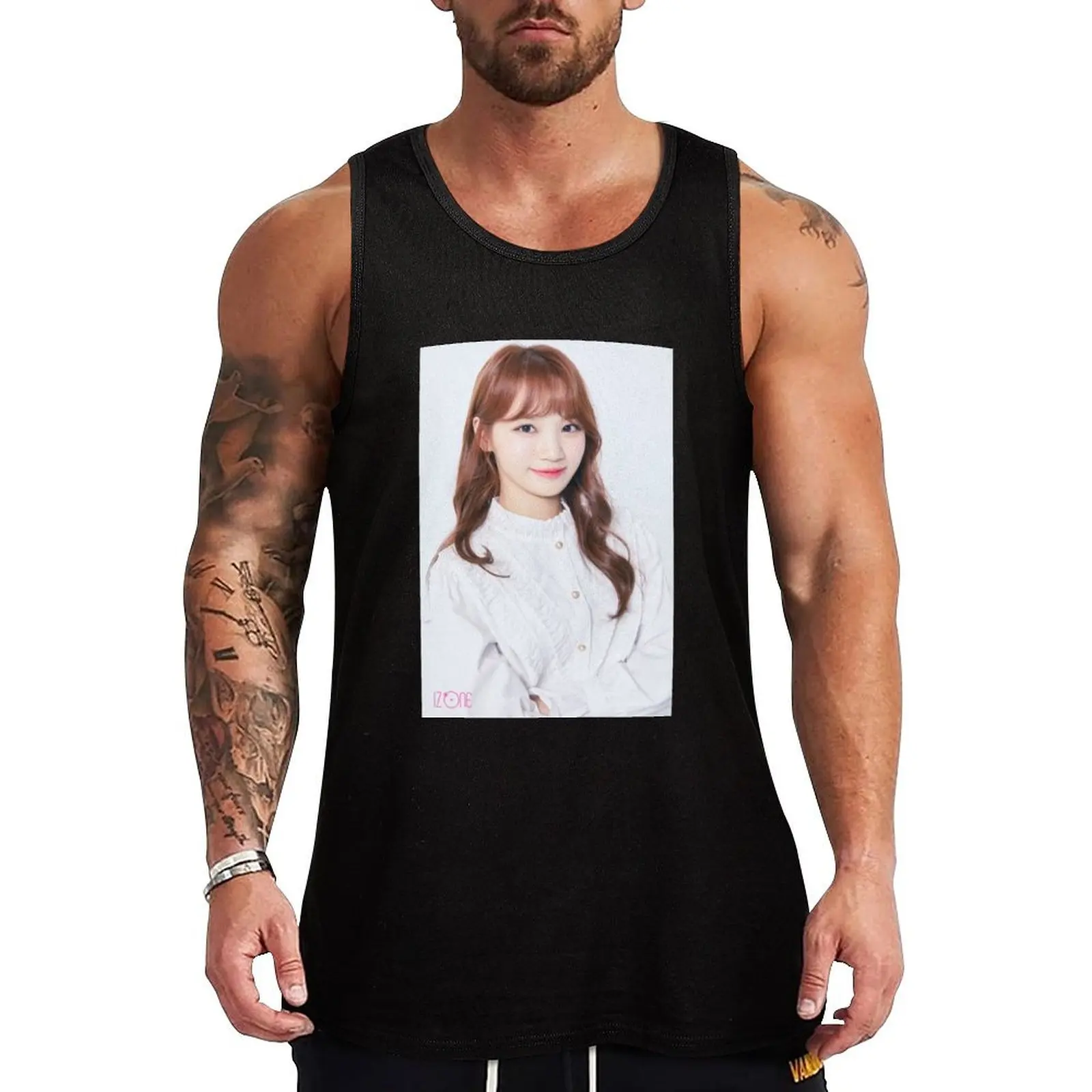 

IZONE CHAEWON Tank Top sleeveless gym shirt man fitness Short sleeve T-shirt man